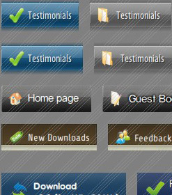 Icons Buttons Website Flash Hover Menu